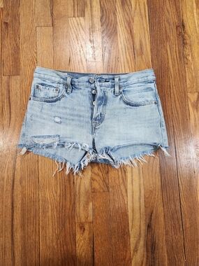 Levi's 501 Light Wash Blue Cut Off Shorts
